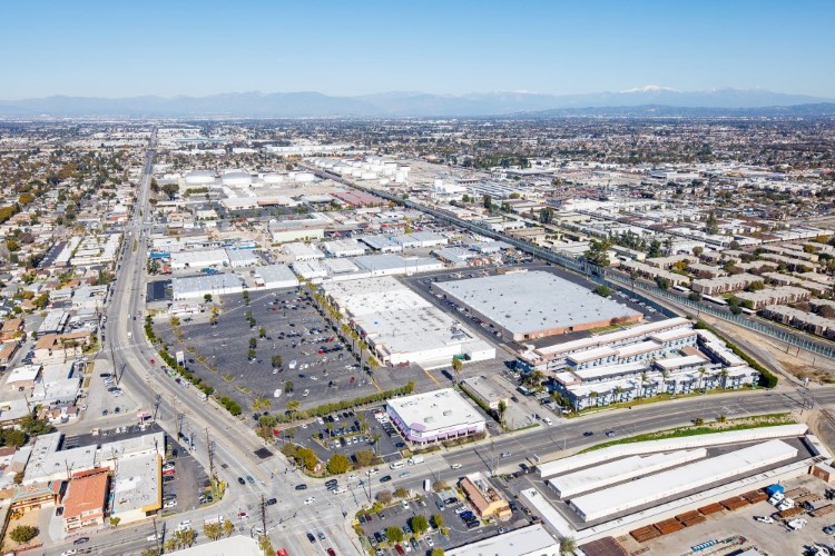 Aerial view of Cherry Avenue north of Market Street
