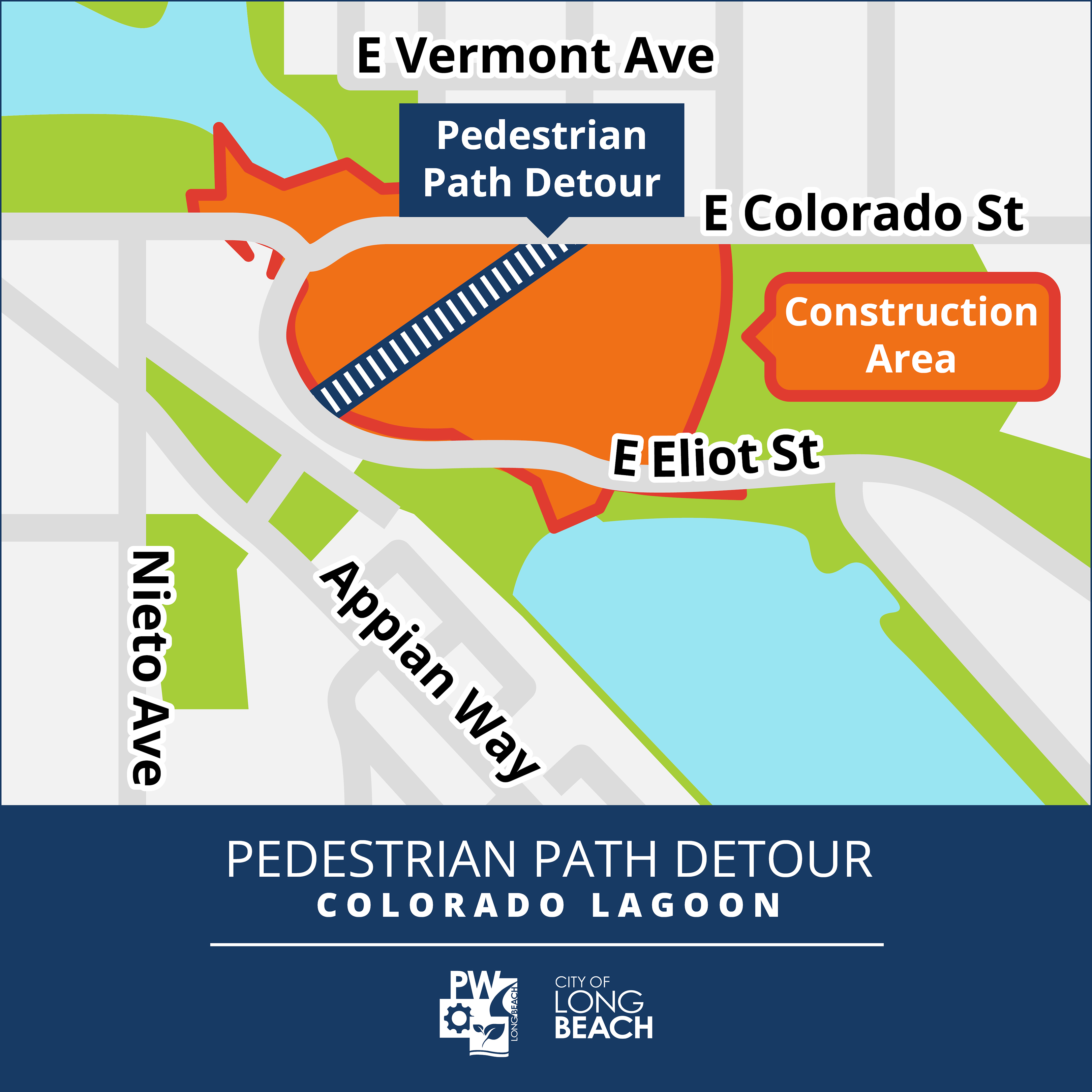 Temporary Pedestrian Re-route Map